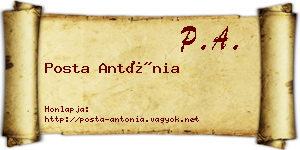 Posta Antónia névjegykártya
