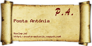 Posta Antónia névjegykártya